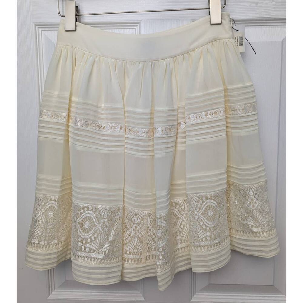 Alice By Temperley Skirt Lace Pleated Ivory Cocktail Party Bridal Shower Date